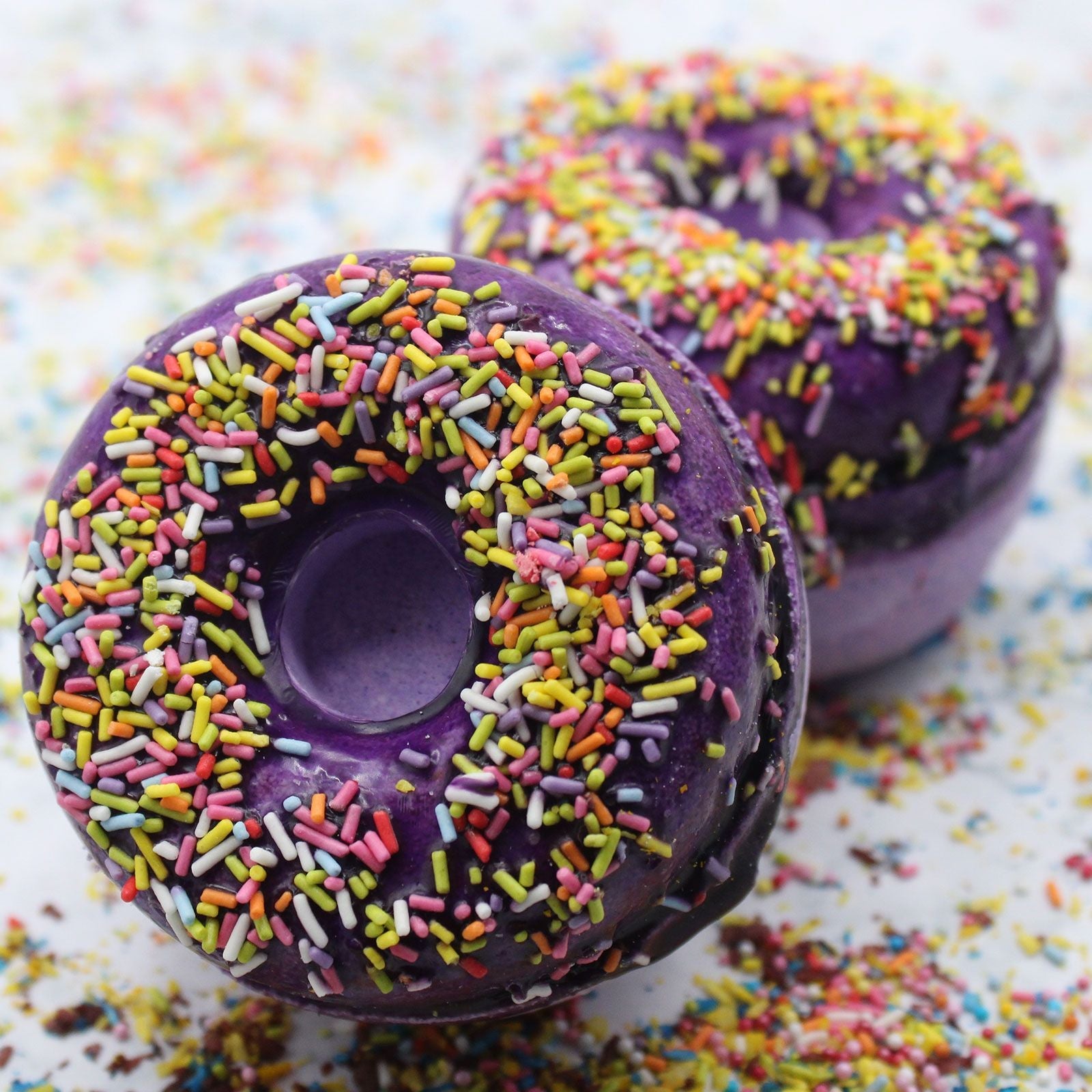 Blackberry and Almond Bath Doughnut - Soak Sanctuary Bath Bombs