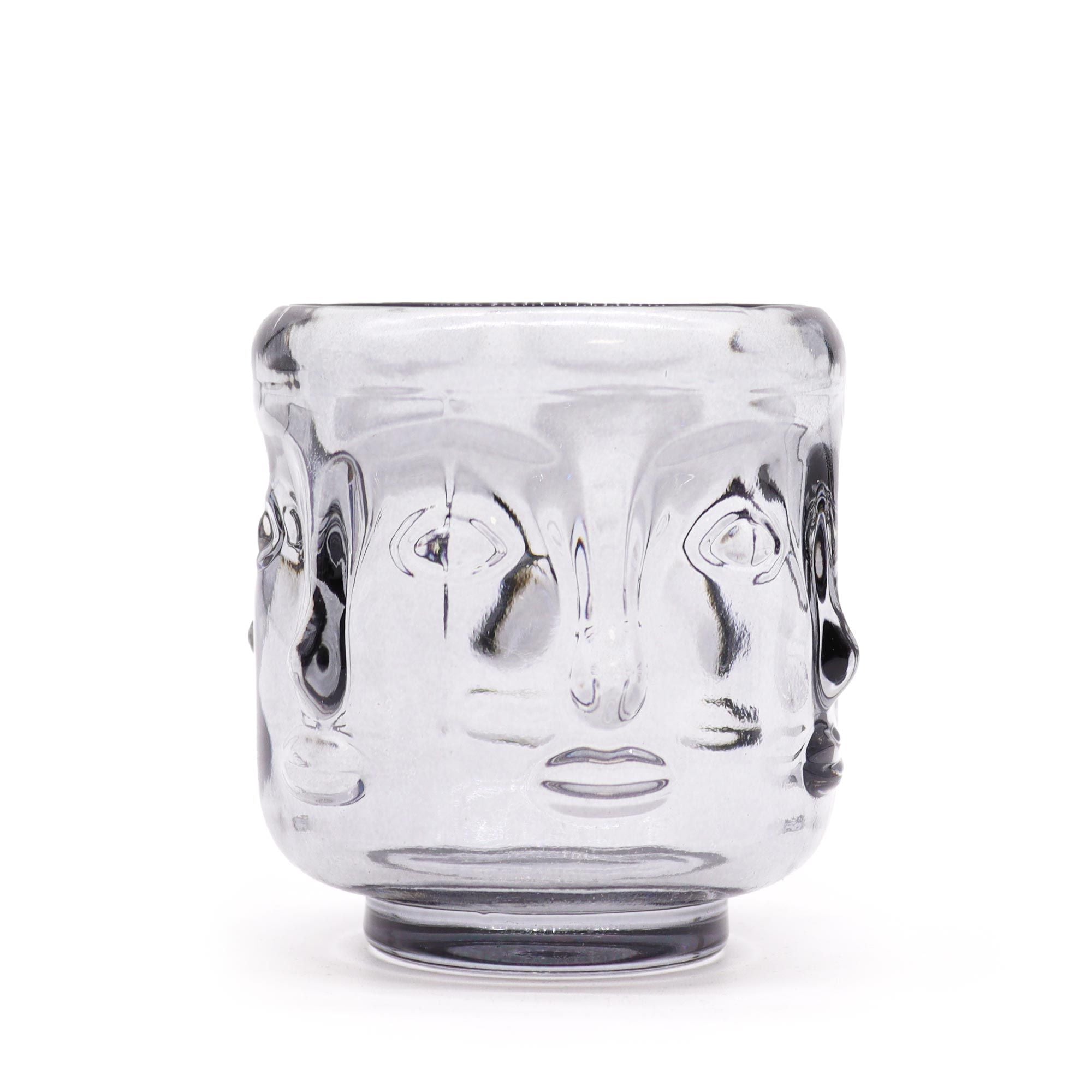 Buddha Faces Candle Jar - Midnight Grey - Soak Sanctuary Candles