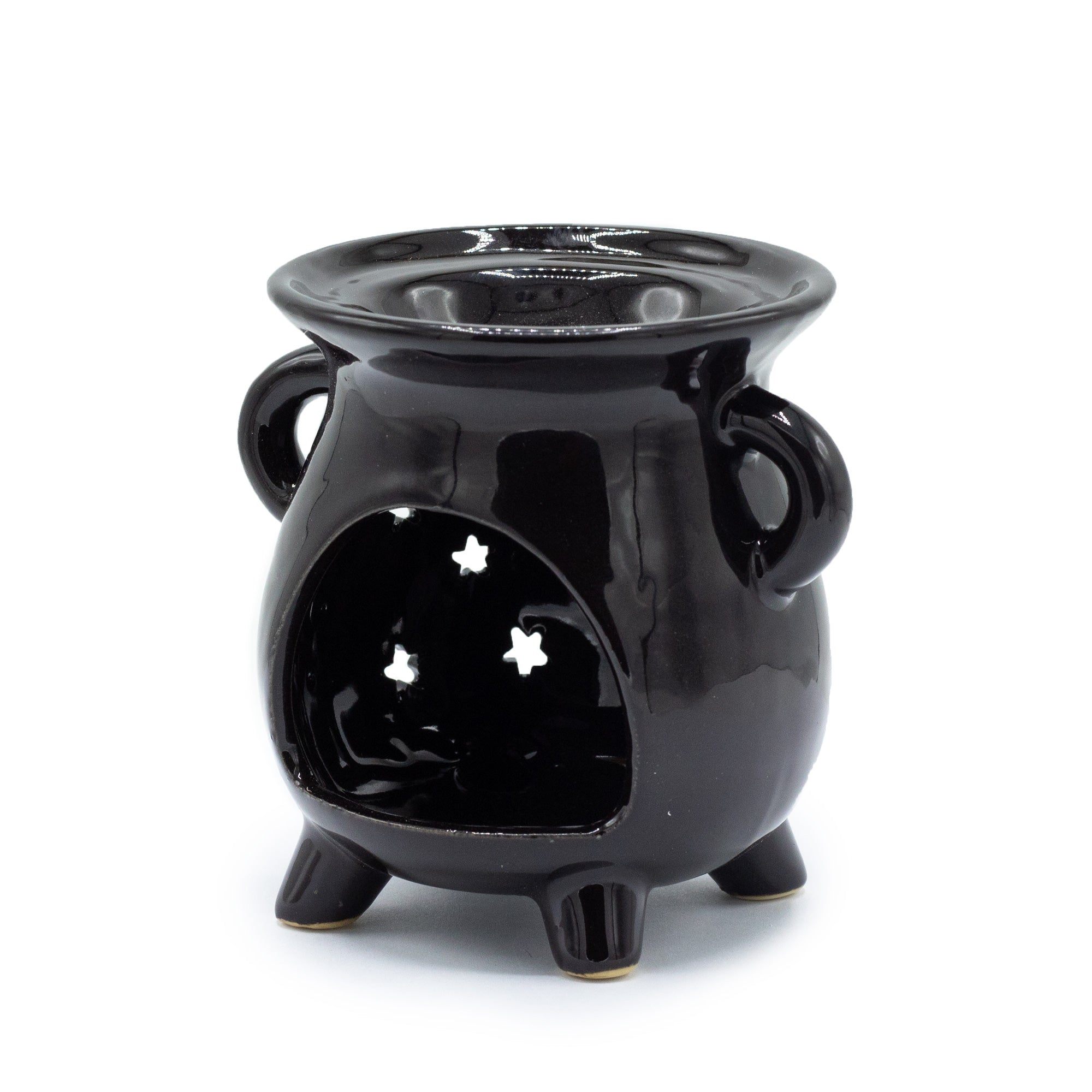 Cauldron Oil Burner - Moon & Stars, Black - Soak Sanctuary Room Fragrance