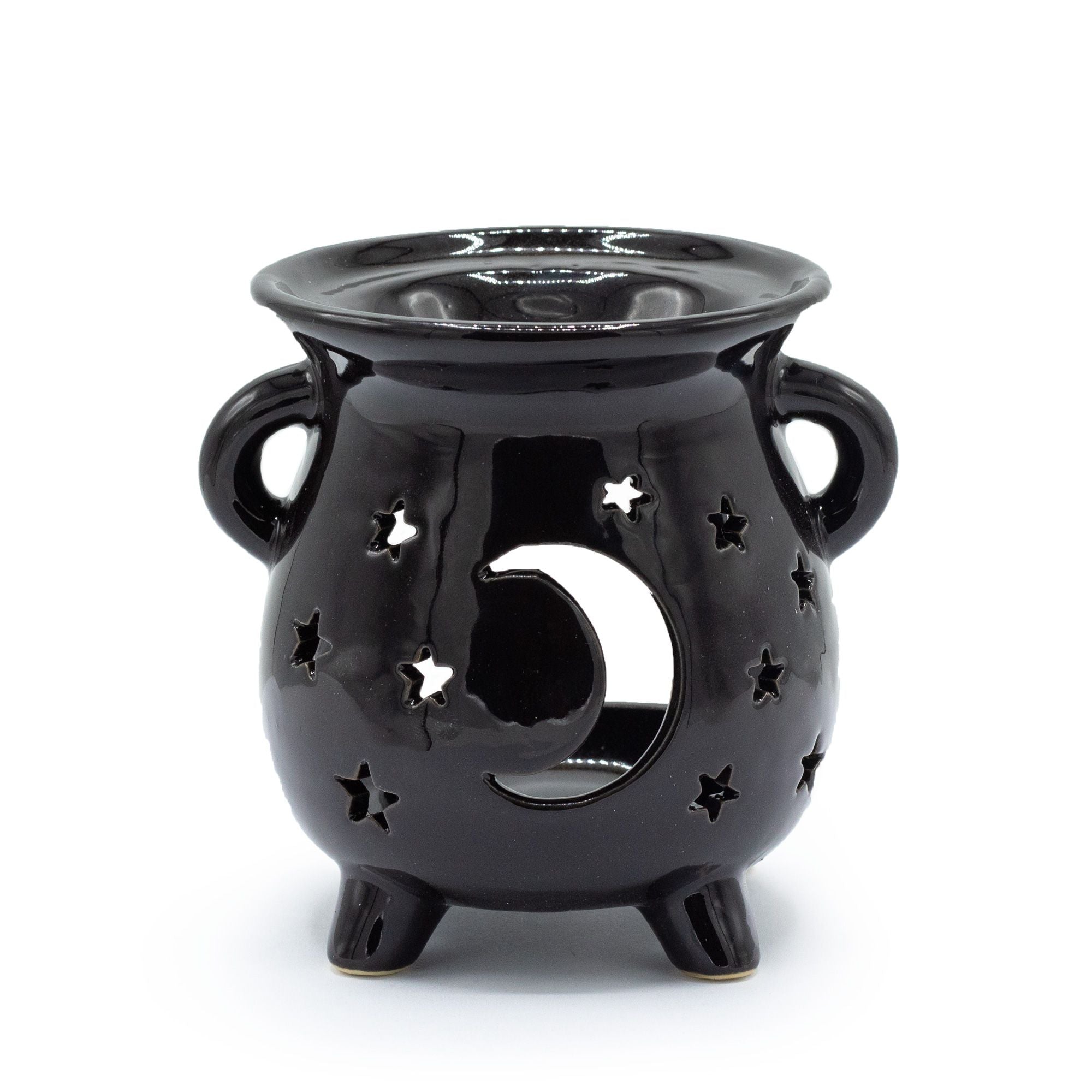 Cauldron Oil Burner - Moon & Stars, Black - Soak Sanctuary Room Fragrance