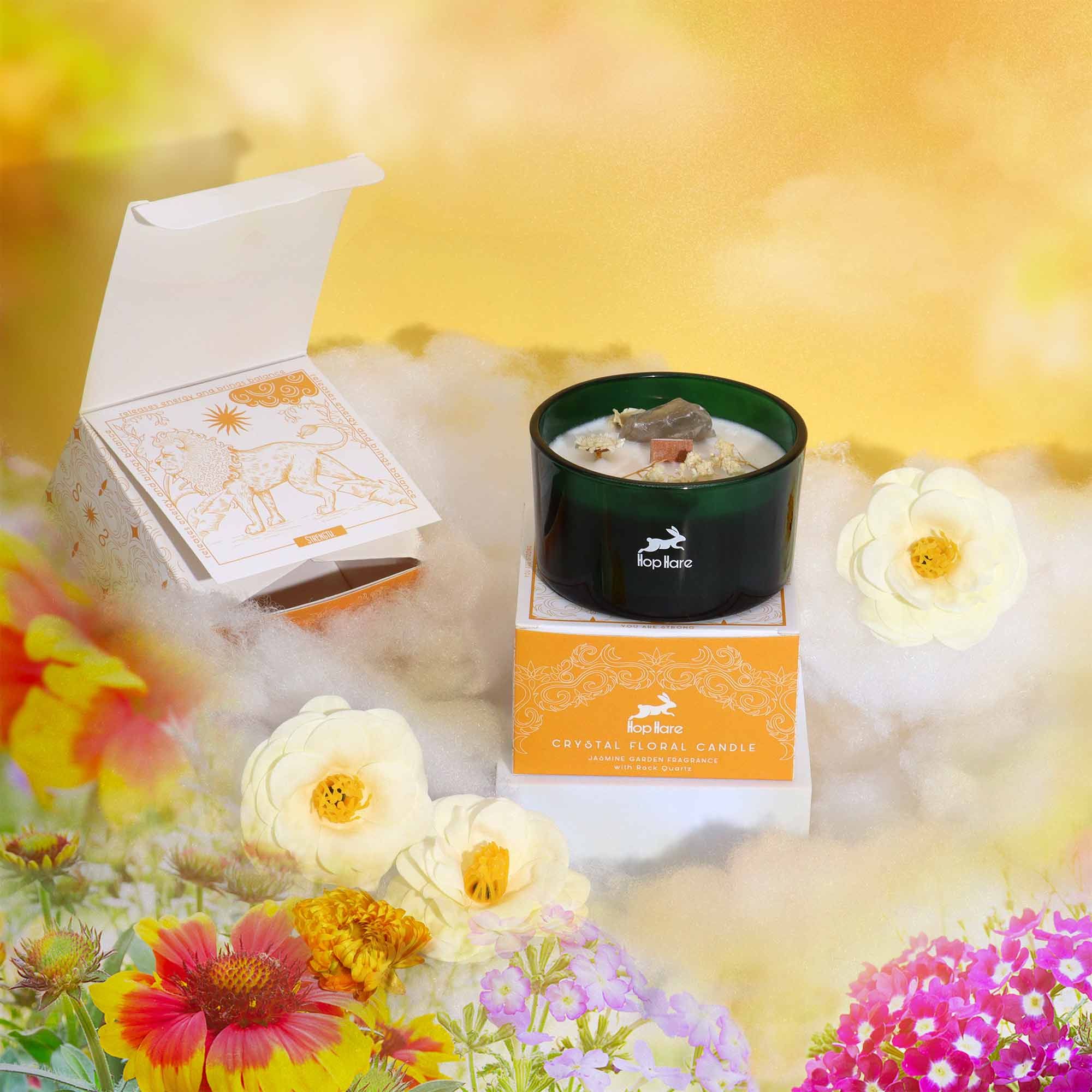 Crystal Flower Candle - The Lion - Soak Sanctuary Candles