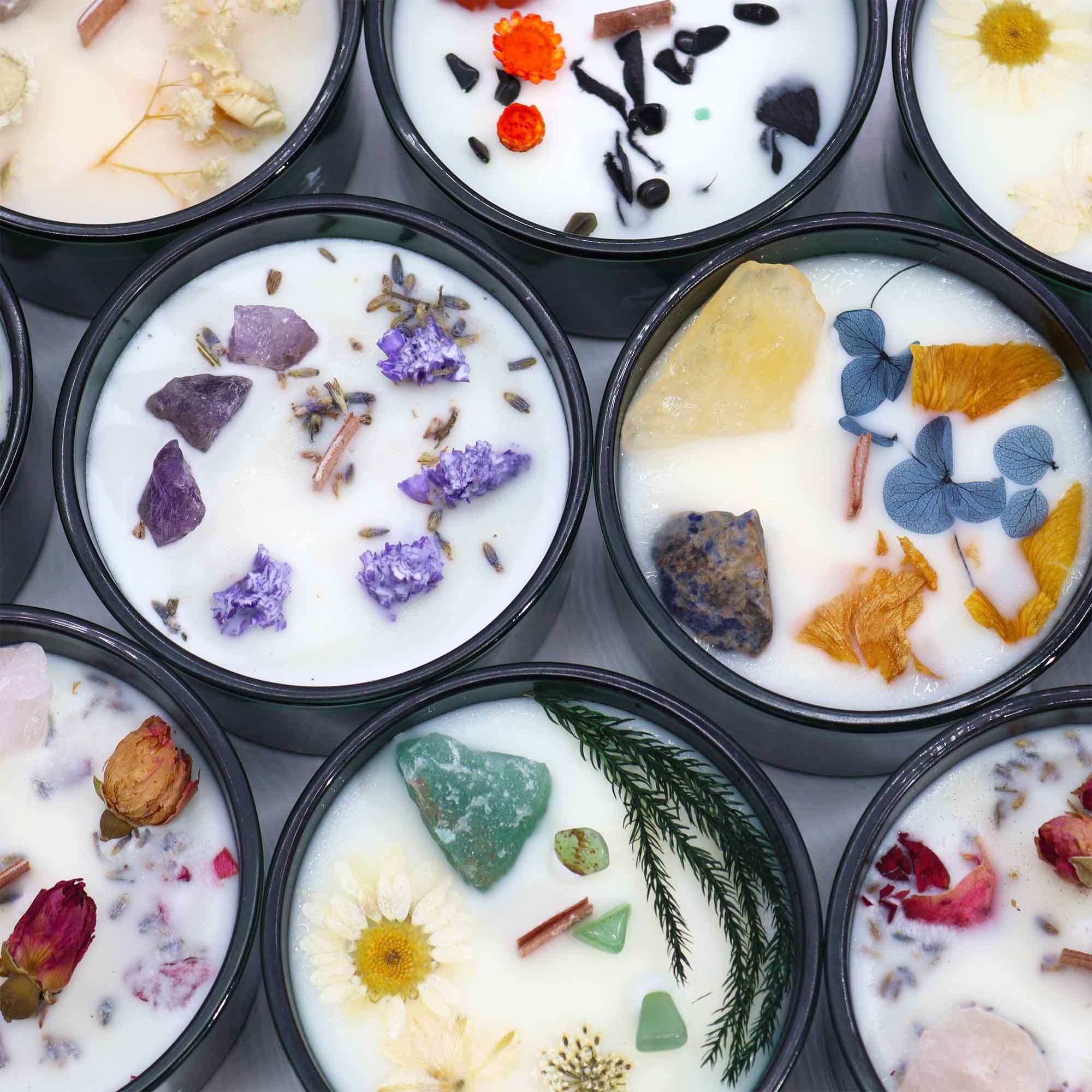 Crystal Flower Candle - The Moon - Soak Sanctuary Candles