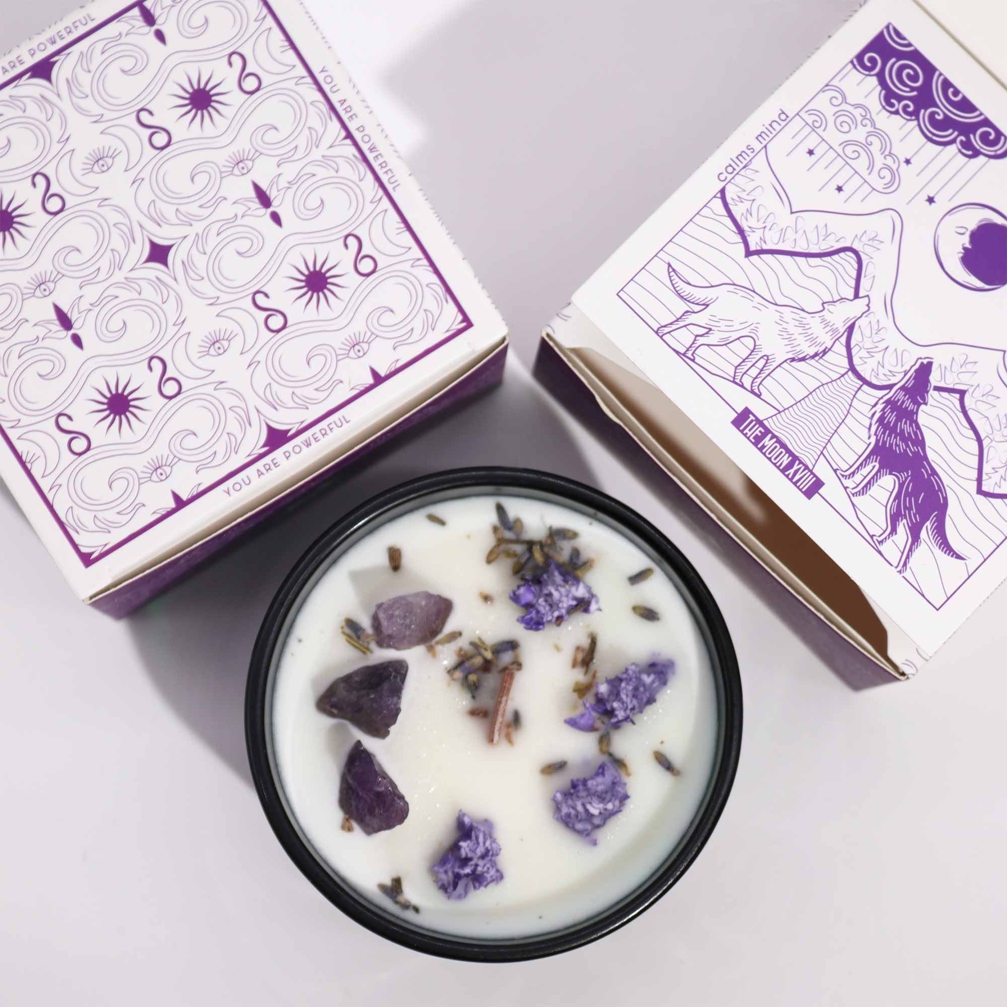Crystal Flower Candle - The Moon - Soak Sanctuary Candles