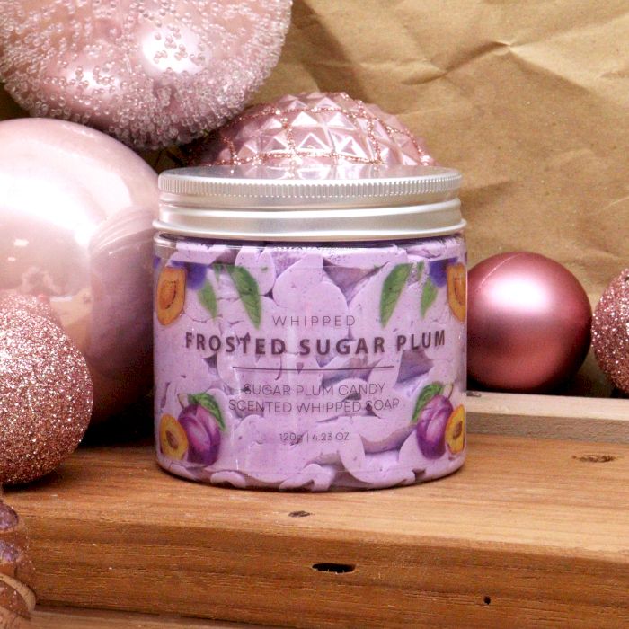 Frosted Sugar Plum Whipped Soap 120g - Soak Sanctuary Soap