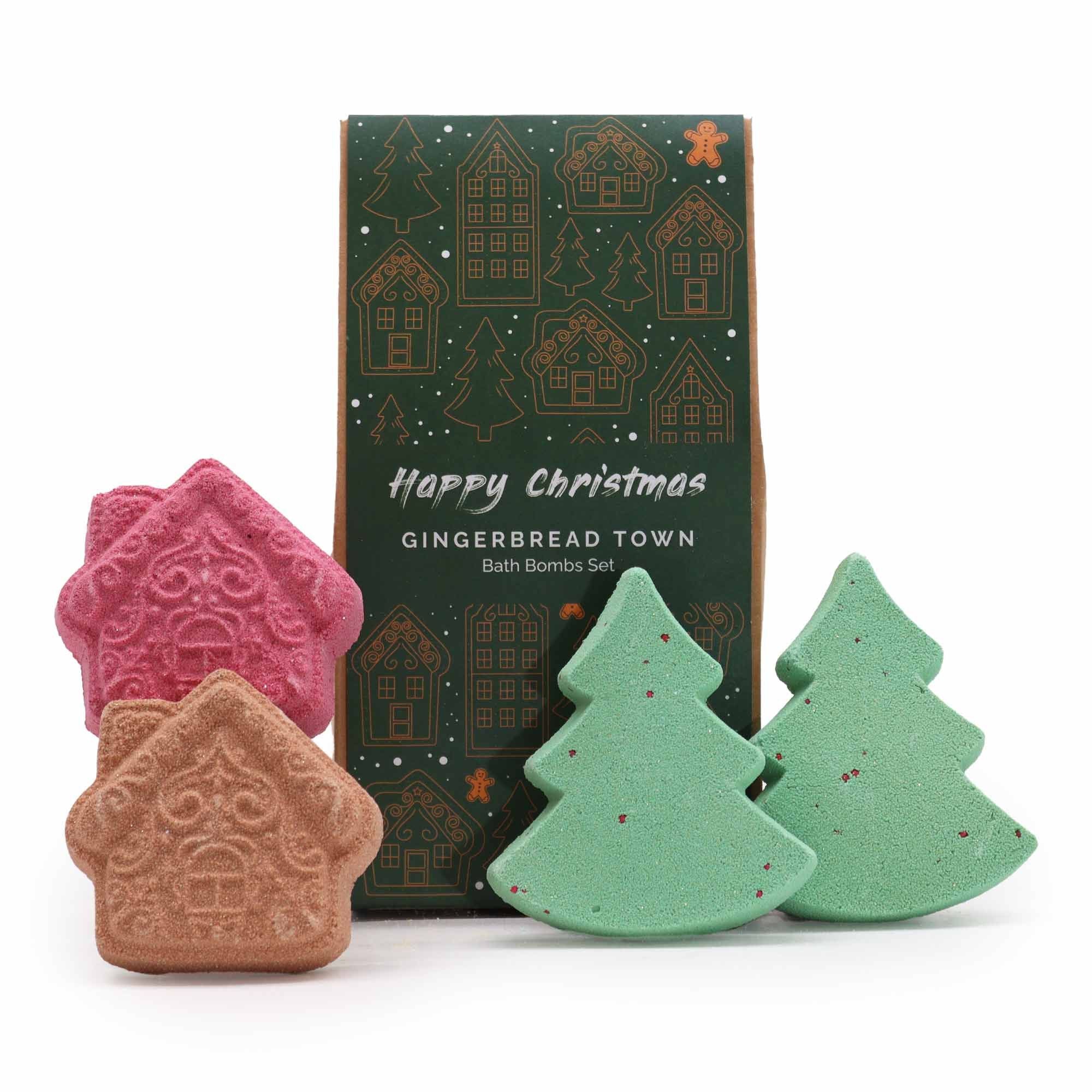 Gingerbread Town Christmas Bath Bomb Gift Pack - Soak Sanctuary Bath Bombs