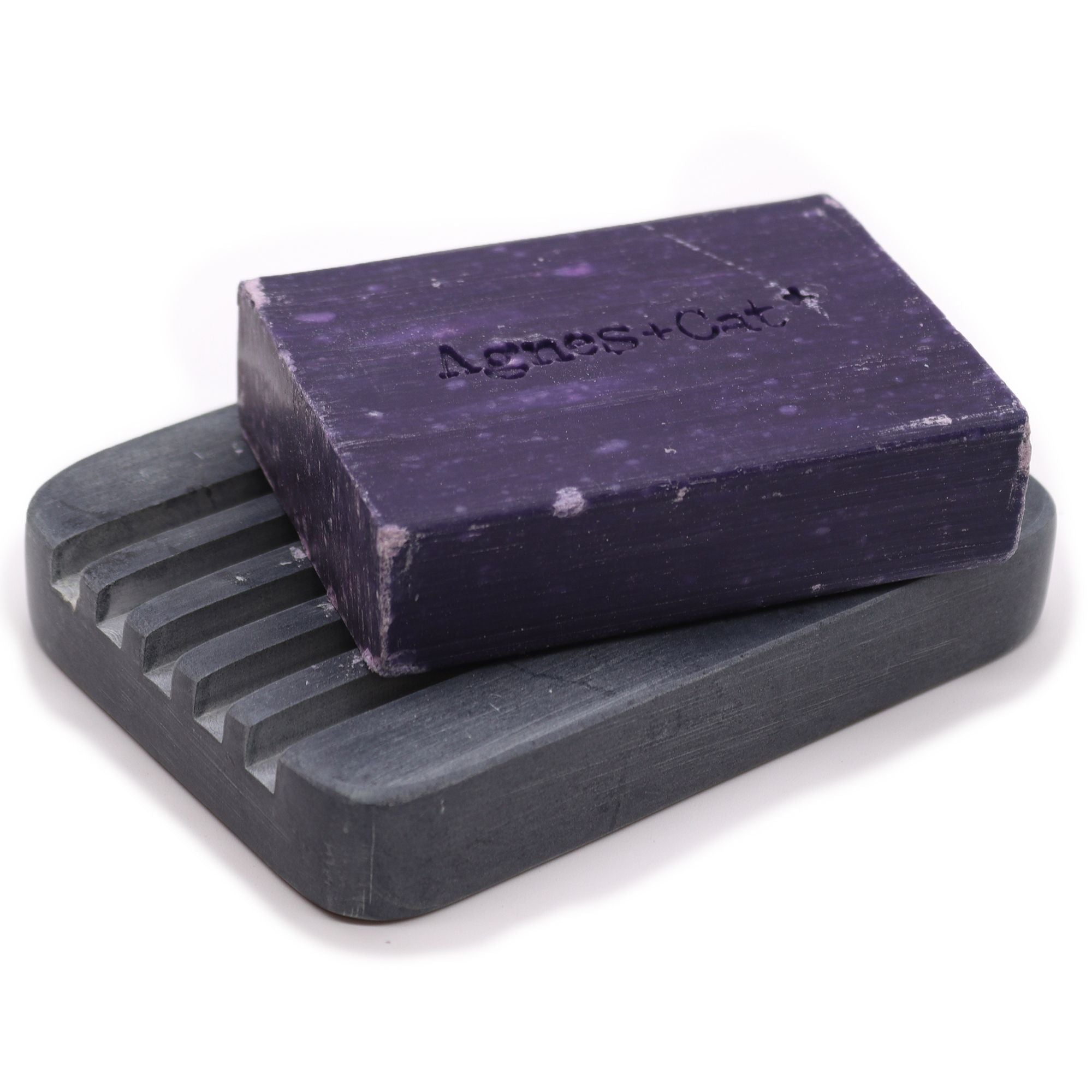 Grey Soapstone Soap Dish Heavy Ridges - Soak Sanctuary Accessories