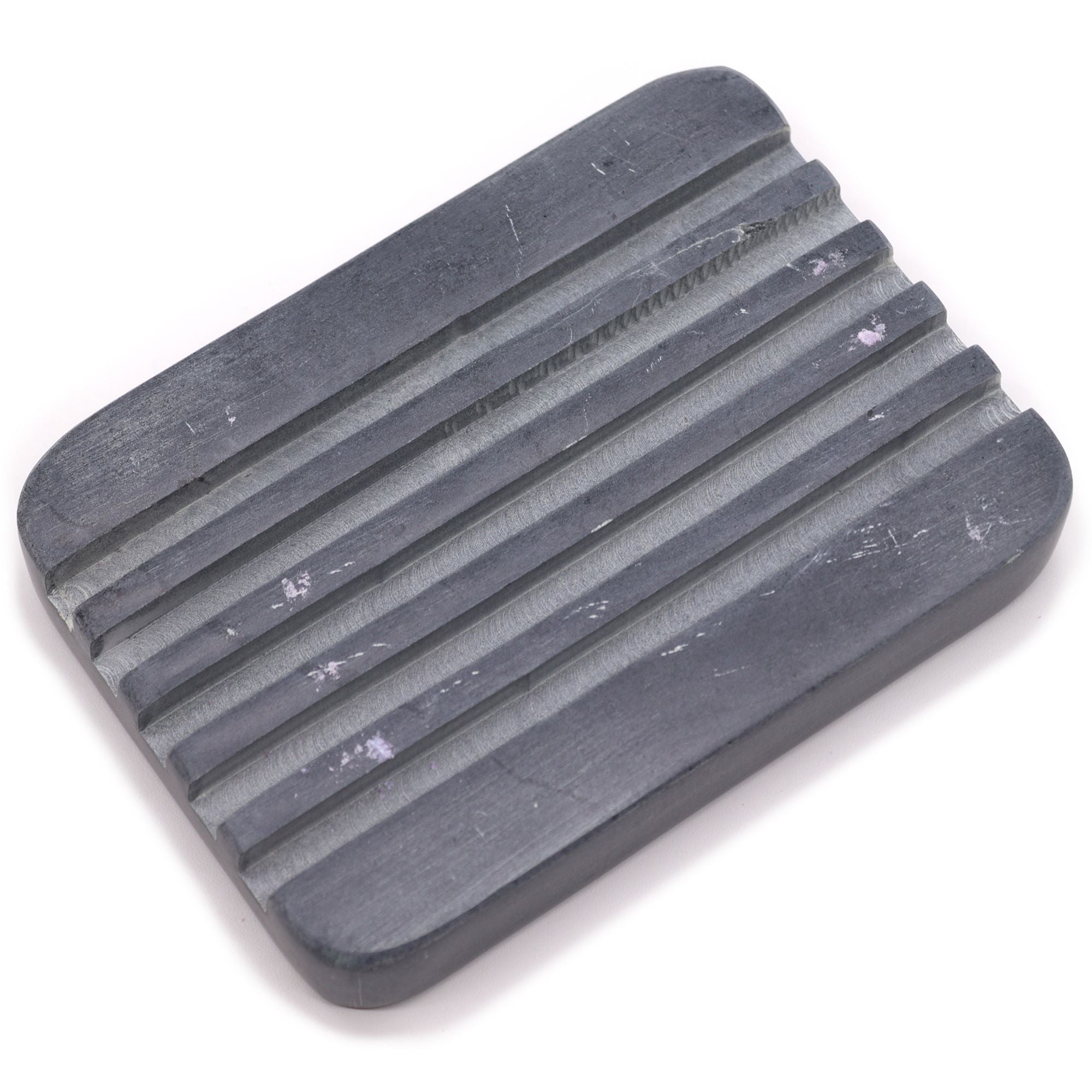 Grey Soapstone Soap Dish Heavy Ridges - Soak Sanctuary Accessories