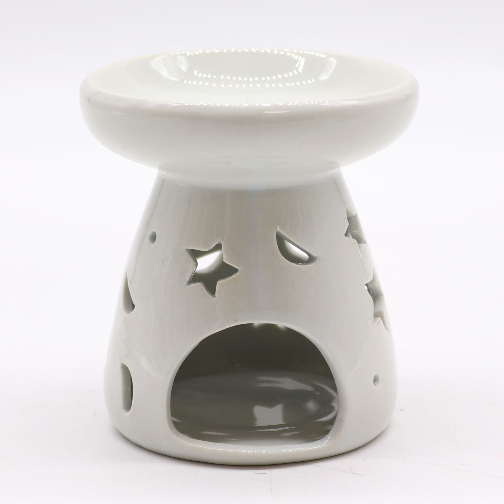 Large White Oil Burner - Moon & Stars - Soak Sanctuary Room Fragrance