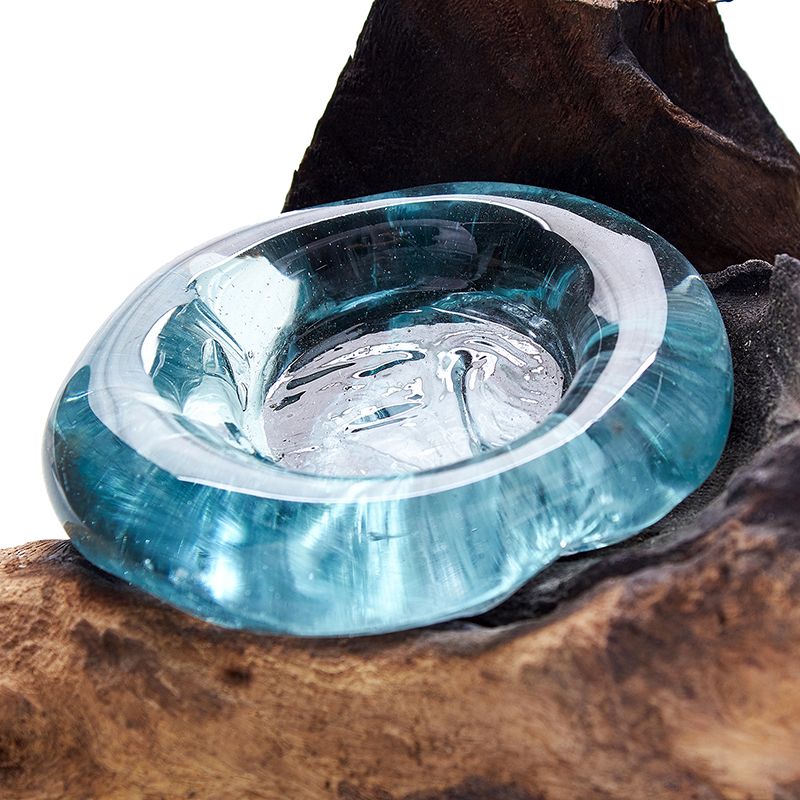 Molten Glass on Wood - Candle Holder - Soak Sanctuary Candles