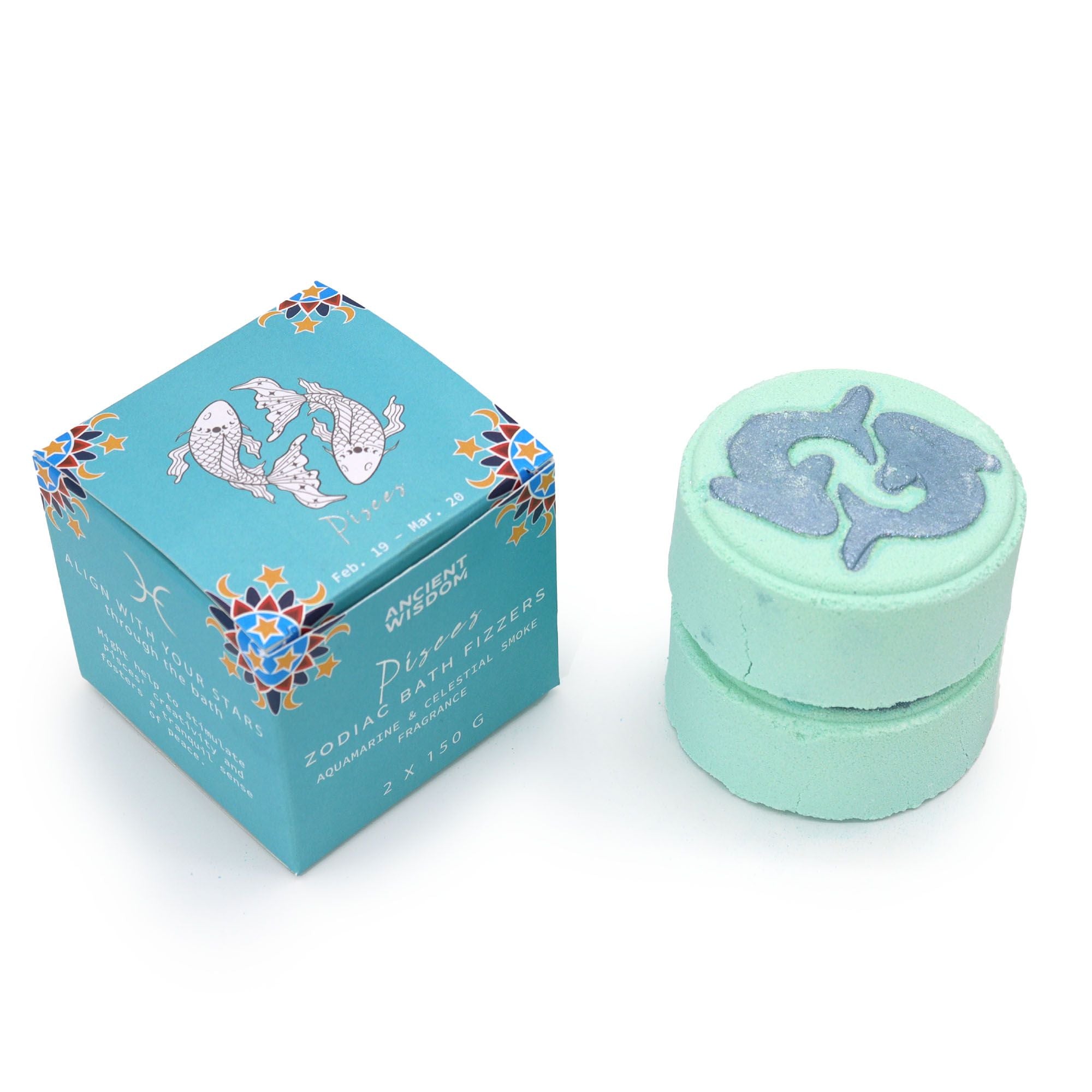Pisces Bath Fizzers with Horoscope - Soak Sanctuary Bath Bombs