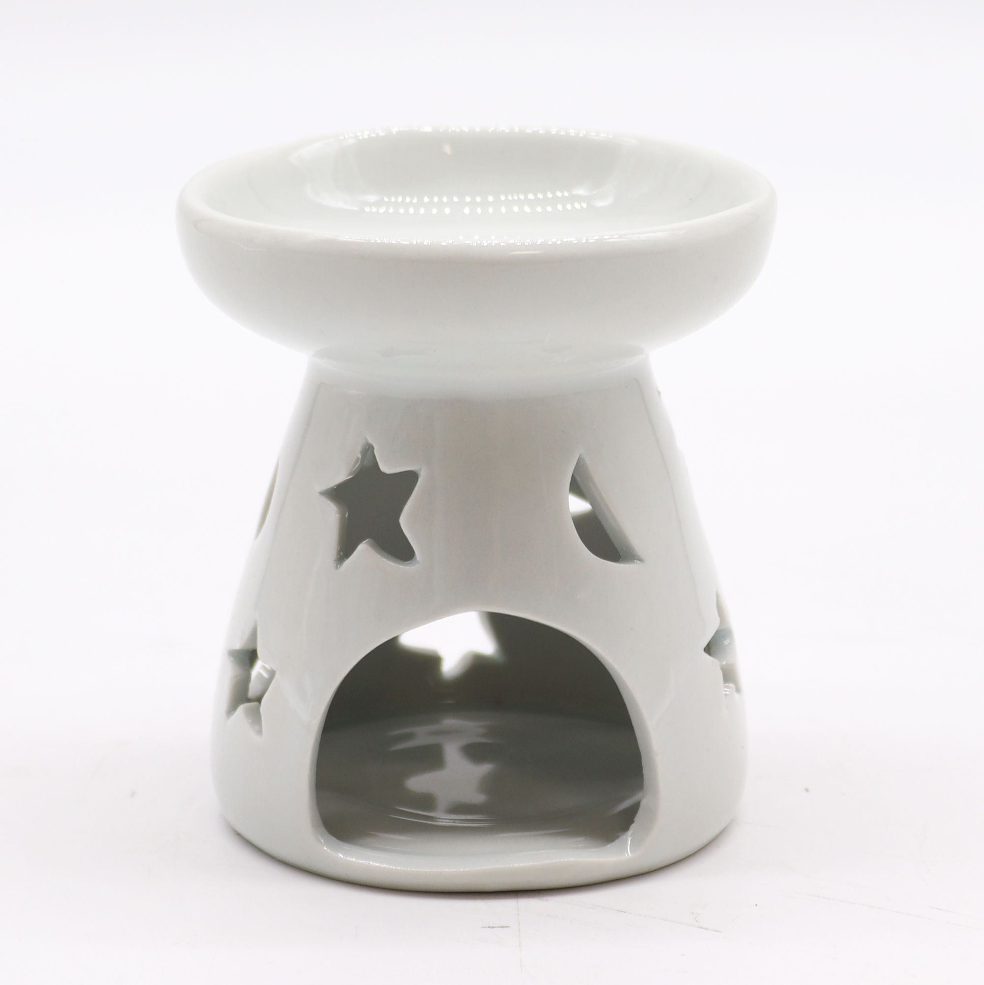Small White Oil Burner - Moon & Stars - Soak Sanctuary Room Fragrance