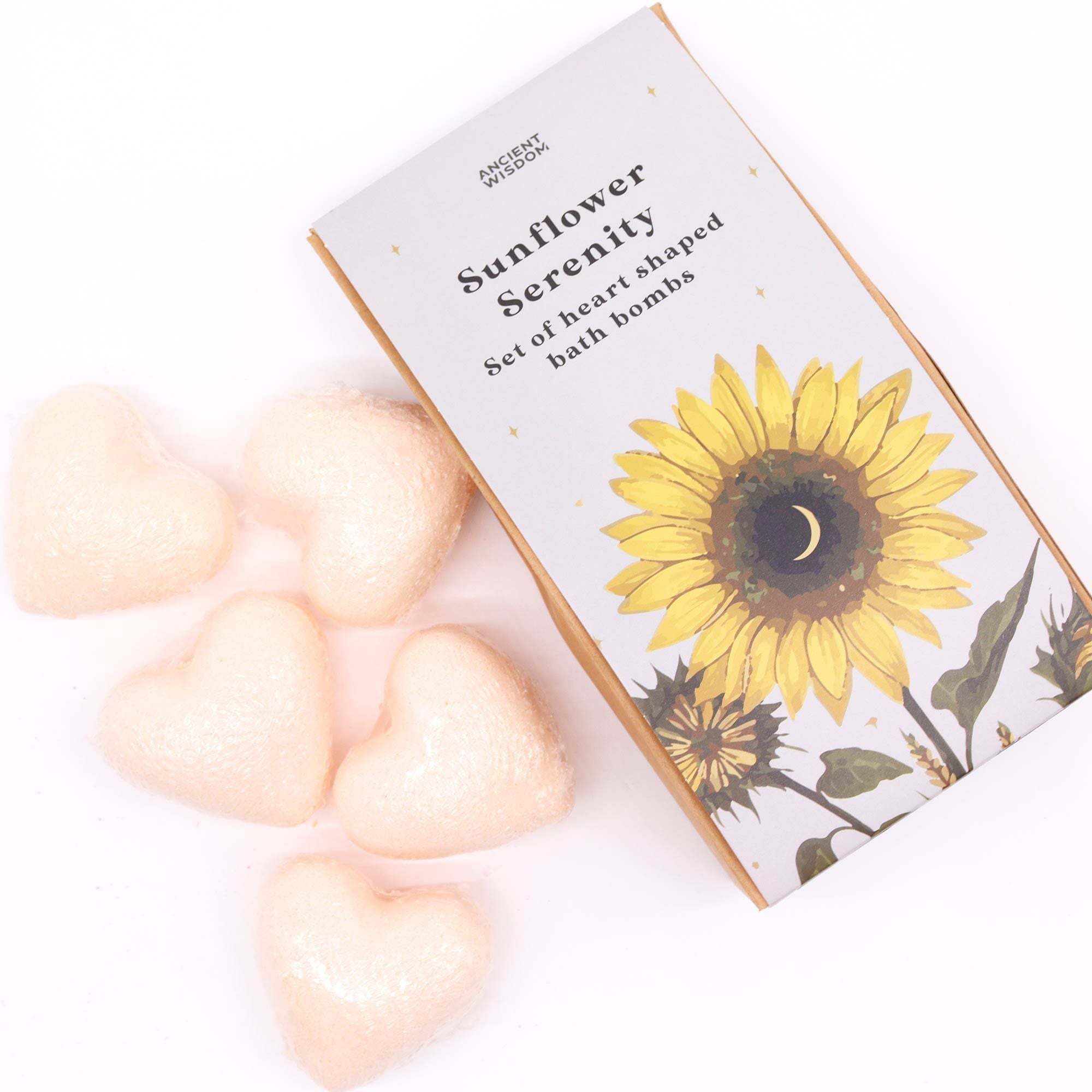 Sunflower Serenity Bath Heart Gift Set - Soak Sanctuary Heart Bath Bombs Gift Sets