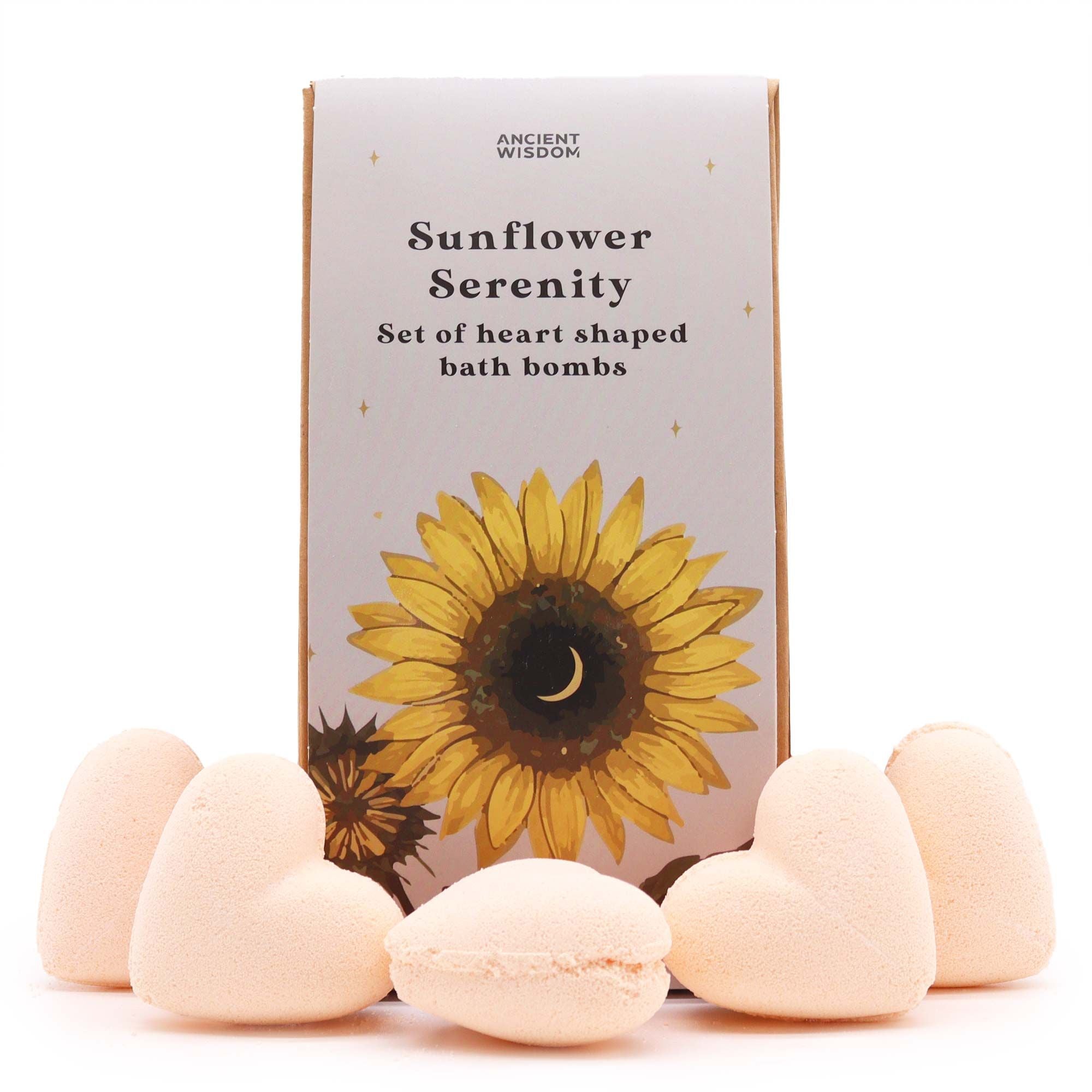 Sunflower Serenity Bath Heart Gift Set - Soak Sanctuary Heart Bath Bombs Gift Sets