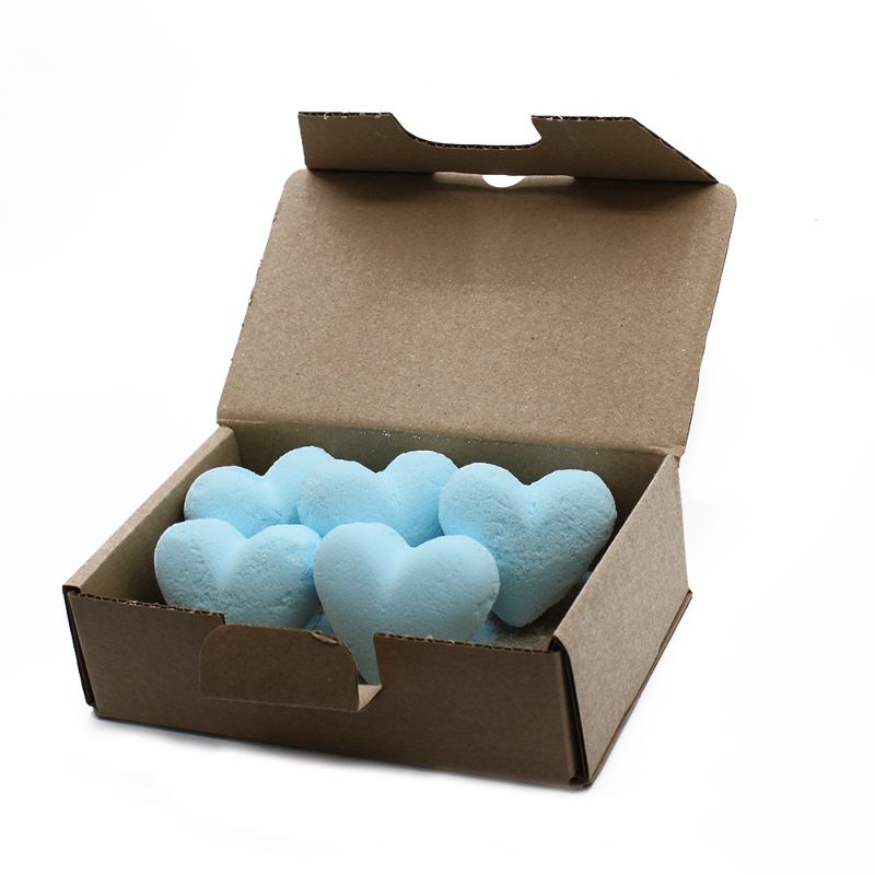Heart Bath Bombs - Baby Powder (Pk 5) - Soak Sanctuary Bath Bombs
