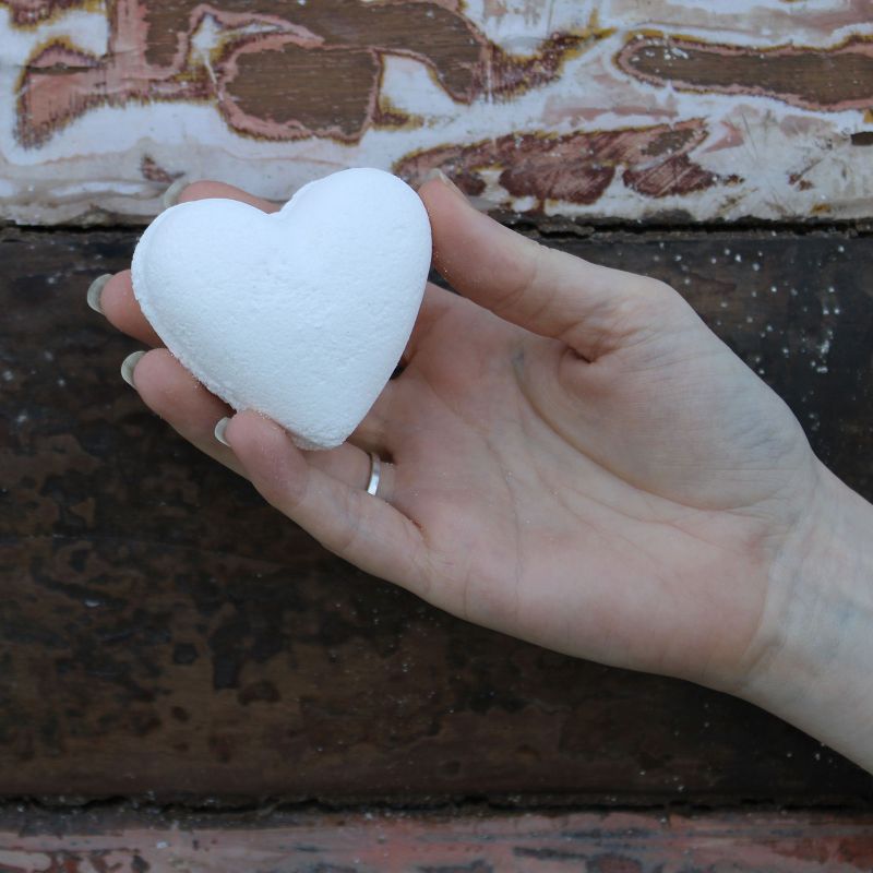 Heart Bath Bombs - Coconut (Pk 5) - Soak Sanctuary Bath Bombs