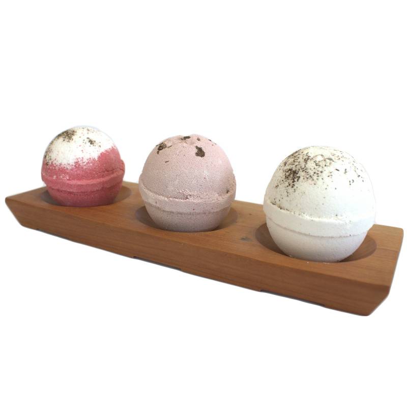 Three Bay Mahogany Soap Dish - Soak Sanctuary Accessories