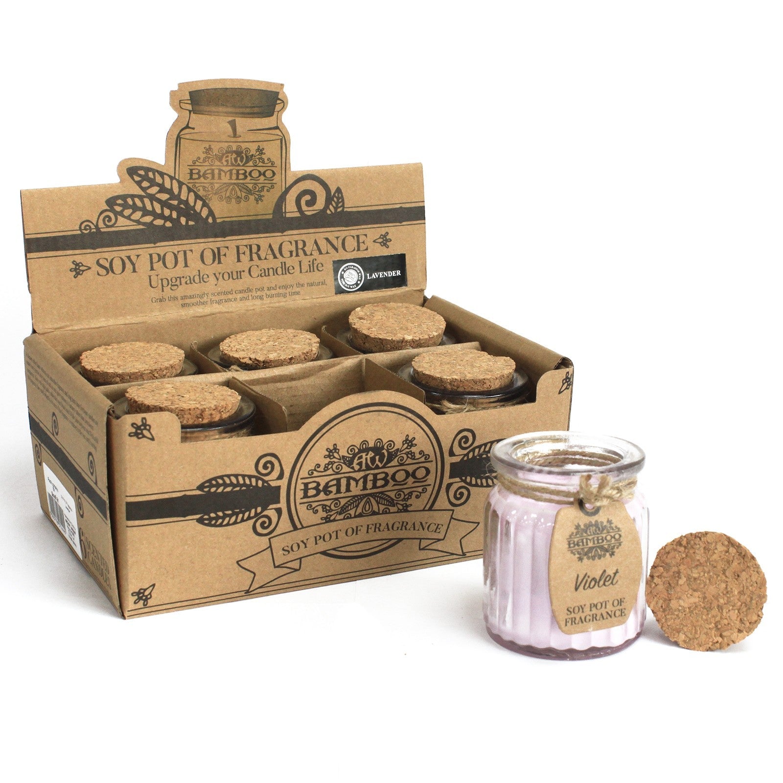 Violet Soy Candle Pots (Pk 2) - Soak Sanctuary Candles